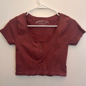 Maroon medium crop top
